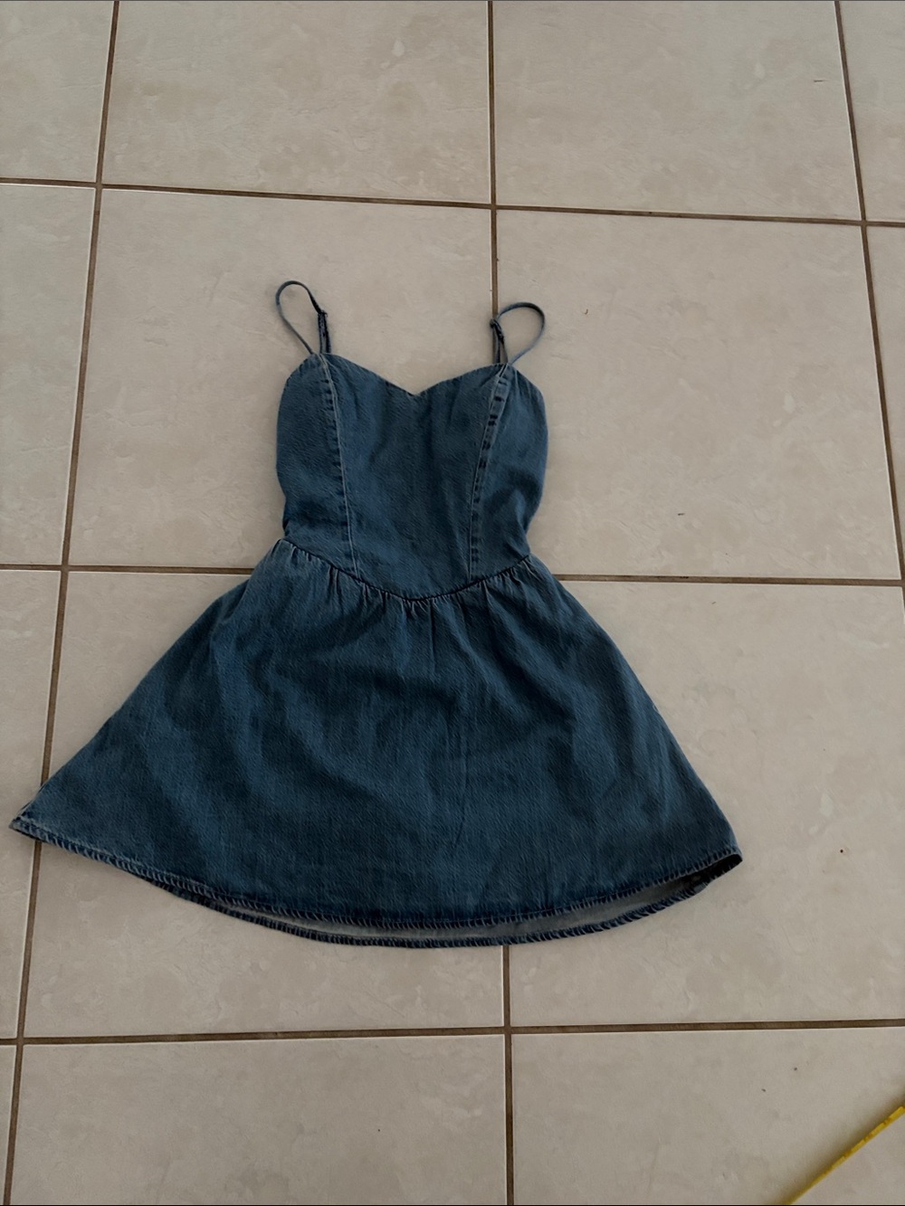 Hollister Blue Denim Spaghetti-Strap Mini Dress